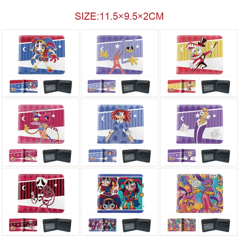 The Amazing Digital Circus Inspired Bi-Fold Wallet – Full Color Cartoon Print Card Holder with Coin Pocket, TADC Fan Merch for Students & Collectors